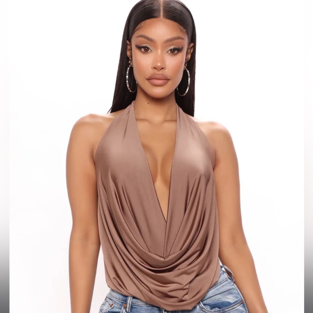 NEW Cowl Neck Bodysuit - Mocha